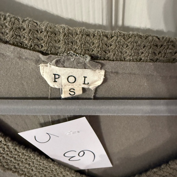 POL Olive Green V-Neck Top - Picture 2 of 4